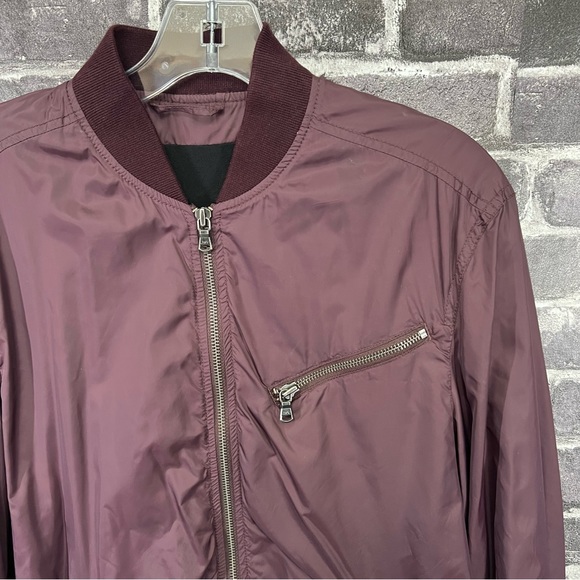 John Varvatos Burgundy light weight Bomber Jacket - Picture 6 of 13